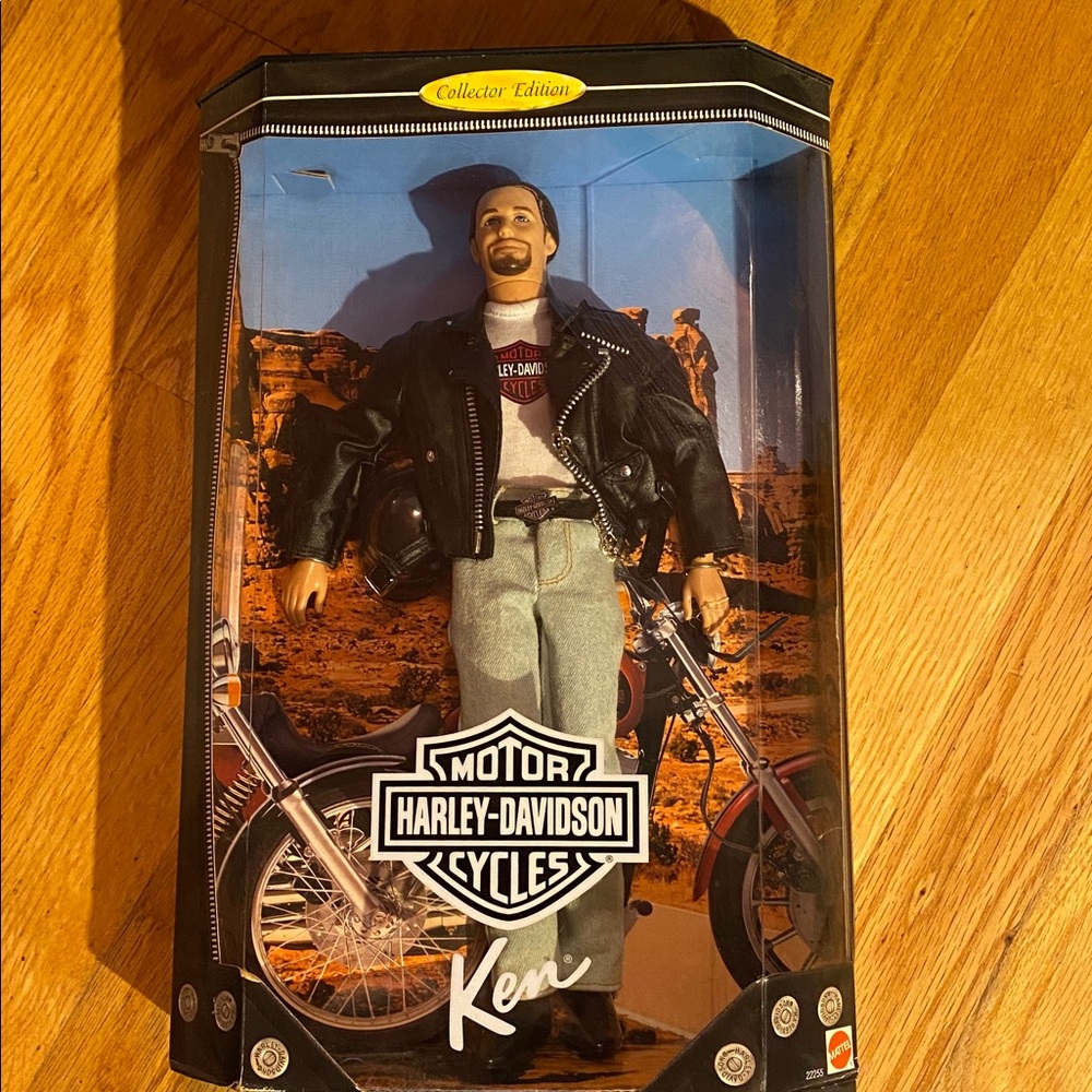 Harley-Davidson Ken Doll with Black Jacket and Blue Jeans